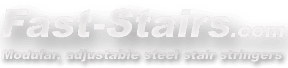 Fast-Stairs Modular, adjustable steel stair stringers