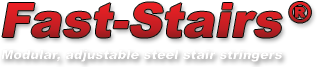 Fast-Stairs modular, adjustable steel stair stringers