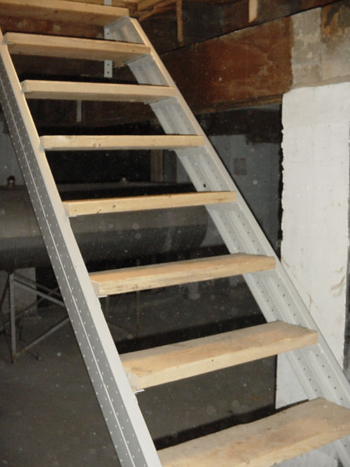 basement stair stringers by fast-stairs.com