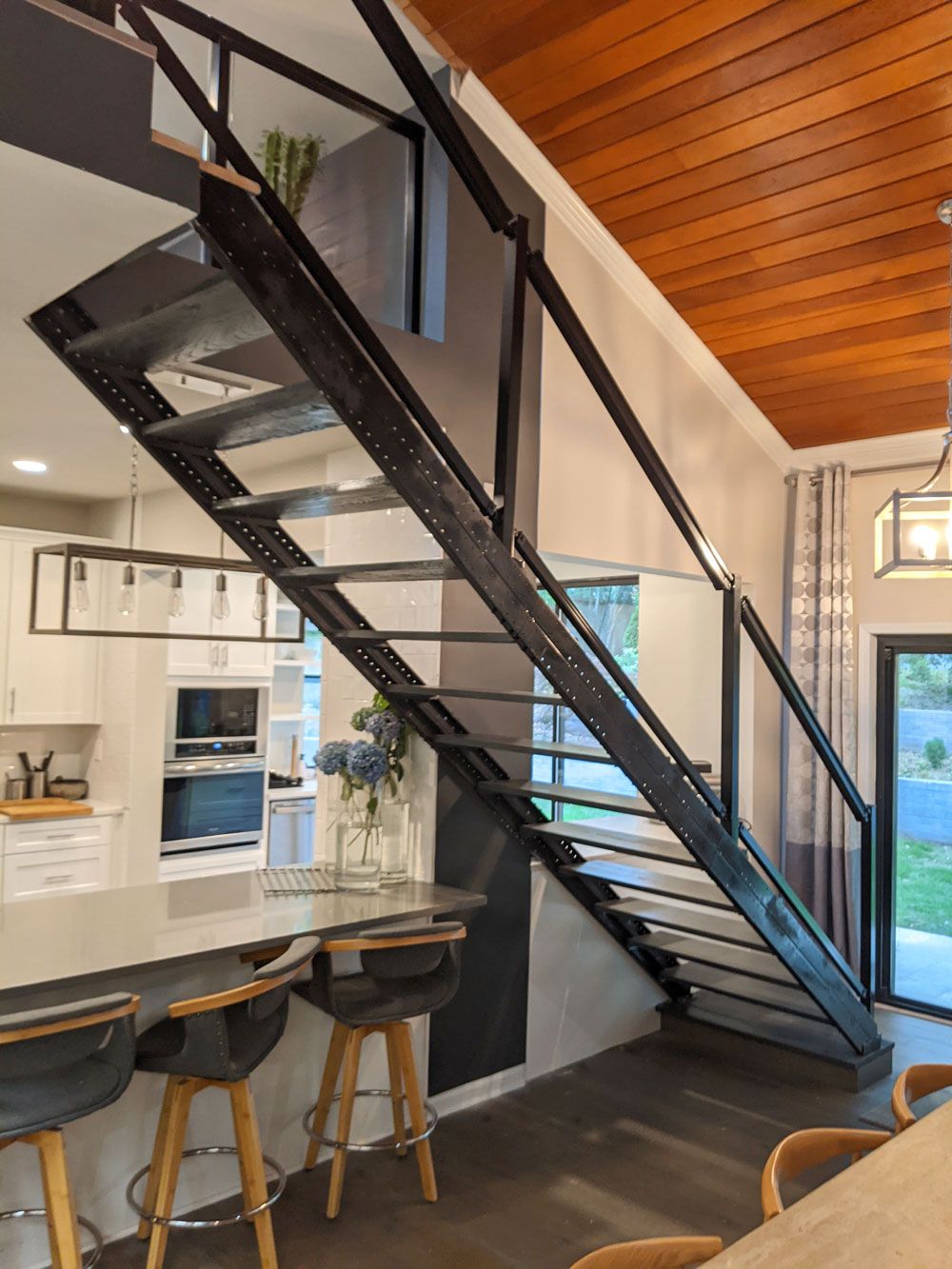 Steel Floating Stairs, Prefabricated DIY Metal Stairs